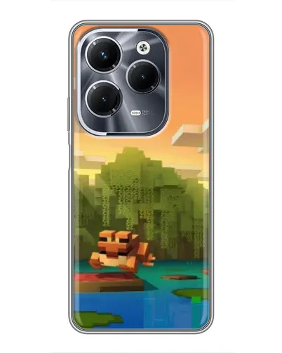 Чехол для Infinix Hot 40 Pro с картинкой «Майнкрафт закат солнца»