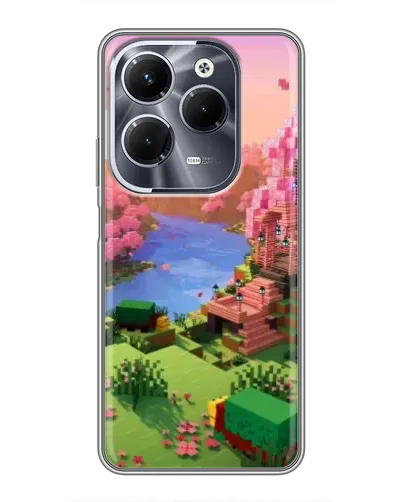 Чехол для Infinix Hot 40 Pro с картинкой «Розовое дерево Minecraft»