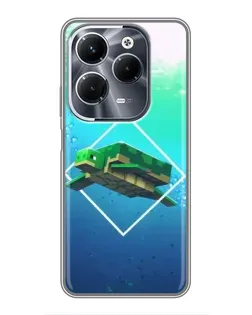 Чехол для Infinix Hot 40 Pro с картинкой «Черепаха Minecraft»