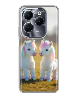Чехол для Infinix Hot 40 Pro с картинкой «Пара единорогов»