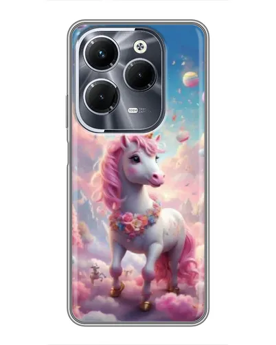 Чехол для Infinix Hot 40 Pro с картинкой «Единорог среди облаков»