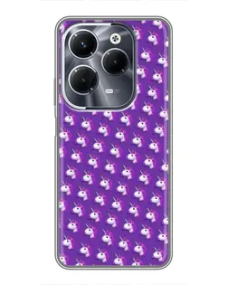 Чехол для Infinix Hot 40 Pro с картинкой «Единороги на фиолетовом»