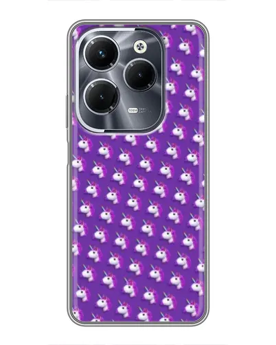 Чехол для Infinix Hot 40 Pro с картинкой «Единороги на фиолетовом»