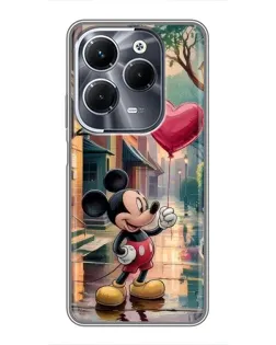 Чехол для Infinix Hot 40 Pro с картинкой «Микки и шарик-сердце»