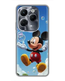 Чехол для Infinix Hot 40 Pro с картинкой «Mickey и мыльные пузыри»