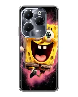 Чехол для Infinix Hot 40 Pro с картинкой «Взрывной Спанч Боб»