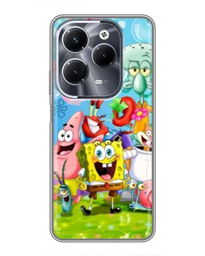 Чохол для Infinix Hot 40 Pro з картинкою «Губка Боб та друзі» Чохол для Infinix Hot 40 Pro з картинкою «Губка Боб та друзі»