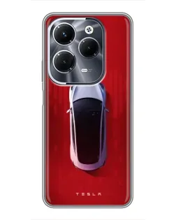 Чехол для Infinix Hot 40 Pro с картинкой «Tesla Top View»