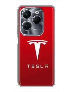 Чехол для Infinix Hot 40 Pro с картинкой «Tesla Red Classic»