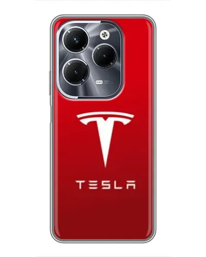 Чехол для Infinix Hot 40 Pro с картинкой «Tesla Red Classic»