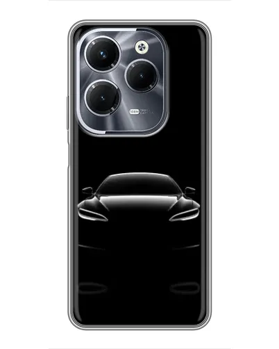 Чехол для Infinix Hot 40 Pro с картинкой «Силуэт Tesla Night»
