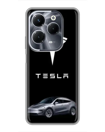 Чехол для Infinix Hot 40 Pro с картинкой «Tesla Model Y»