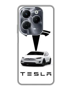 Чохол для Infinix Hot 40 Pro з картинкою «Tesla White Style»