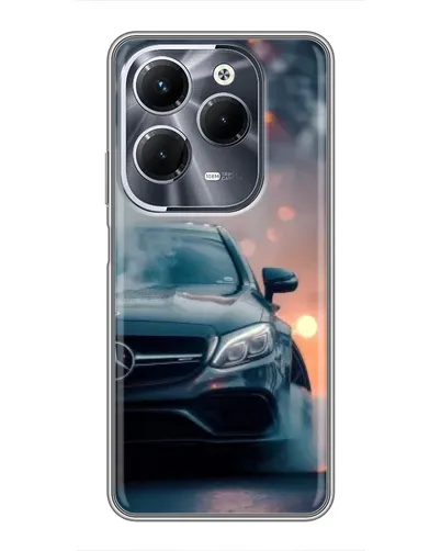 Чехол для Infinix Hot 40 Pro с картинкой «Mercedes — ночной город»