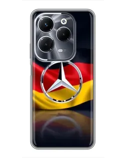 Чехол для Infinix Hot 40 Pro с картинкой «Mercedes — флаг Германии»