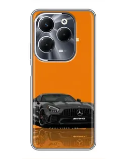 Чехол для Infinix Hot 40 Pro с картинкой «Оранжевый Mercedes AMG»