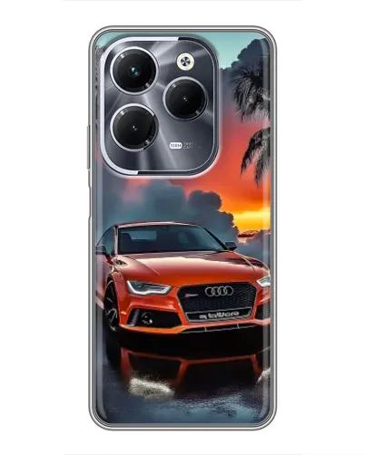 Чехол для Infinix Hot 40 Pro с картинкой «Audi — закат»