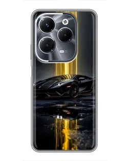 Чехол для Infinix Hot 40 Pro с картинкой «Ночной Lamborghini драйв»