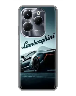 Чехол для Infinix Hot 40 Pro с картинкой «Классическая надпись Lamborghini»