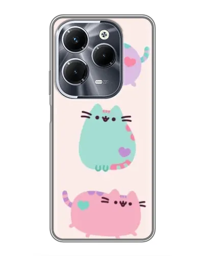 Чехол для Infinix Hot 40 Pro с картинкой «Pusheen трио»