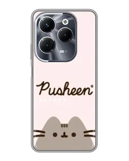 Чохол для Infinix Hot 40 Pro з картинкою «Pusheen логотип»