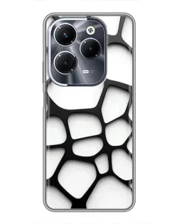 Чехол для Infinix Hot 40 Pro с картинкой «Белая объемная сетка»