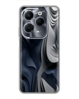 Чехол для Infinix Hot 40 Pro с картинкой «Объемные синие складки» Чехол для Infinix Hot 40 Pro с картинкой «Объемные синие складки»
