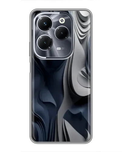 Чехол для Infinix Hot 40 Pro с картинкой «Объемные синие складки» Чехол для Infinix Hot 40 Pro с картинкой «Объемные синие складки»