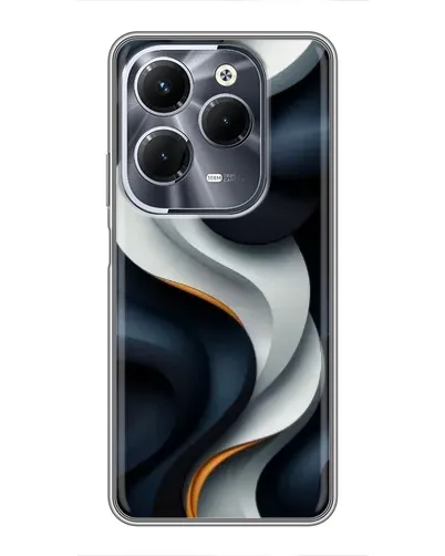 Чехол для Infinix Hot 40 Pro с картинкой «Объемные черно-белые ленты» Чехол для Infinix Hot 40 Pro с картинкой «Объемные черно-белые ленты»