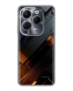 Чехол для Infinix Hot 40 Pro с картинкой «Черные геометрические блоки»