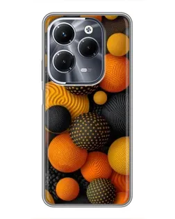 Чехол для Infinix Hot 40 Pro с картинкой «Объемные оранжевые сферы»