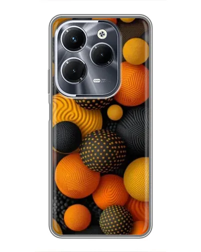 Чехол для Infinix Hot 40 Pro с картинкой «Объемные оранжевые сферы» Чехол для Infinix Hot 40 Pro с картинкой «Объемные оранжевые сферы»