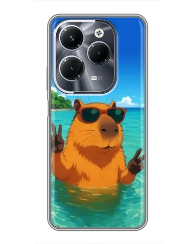 Чехол для Infinix Hot 40 Pro с картинкой «Морская капибара» Чехол для Infinix Hot 40 Pro с картинкой «Морская капибара»