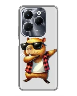 Чехол для Infinix Hot 40 Pro с картинкой «Капибара рэпер даб» Чехол для Infinix Hot 40 Pro с картинкой «Капибара рэпер даб»