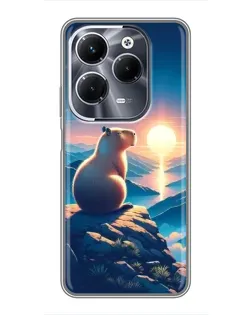 Чехол для Infinix Hot 40 Pro с картинкой «Закат солнца с капибарой» Чехол для Infinix Hot 40 Pro с картинкой «Закат солнца с капибарой»