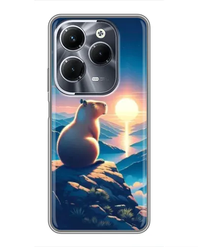 Чехол для Infinix Hot 40 Pro с картинкой «Закат солнца с капибарой» Чехол для Infinix Hot 40 Pro с картинкой «Закат солнца с капибарой»