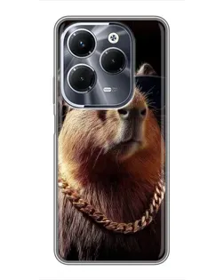 Чехол для Infinix Hot 40 Pro с картинкой «Капибара золотая цепь» Чехол для Infinix Hot 40 Pro с картинкой «Капибара золотая цепь»