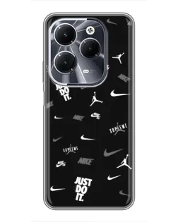Чехол для Infinix Hot 40 с картинкой «Nike Black Pattern»