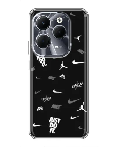 Чехол для Infinix Hot 40 с картинкой «Nike Black Pattern» Чехол для Infinix Hot 40 с картинкой «Nike Black Pattern»