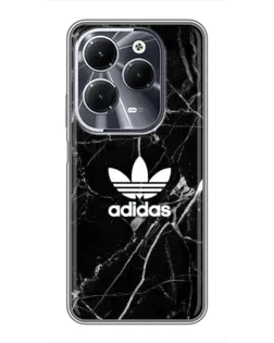 Чехол для Infinix Hot 40 с картинкой «Белый мрамор Adidas»
