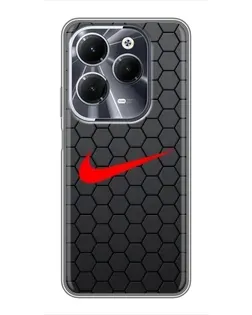 Чехол для Infinix Hot 40 с картинкой «Nike — карбоновая сетка»