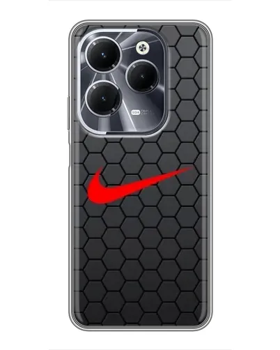 Чехол для Infinix Hot 40 с картинкой «Nike — карбоновая сетка»