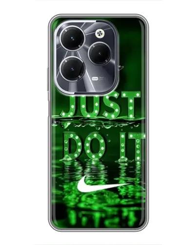 Чехол для Infinix Hot 40 с картинкой «Зеленый неоновый Nike»