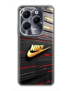 Чехол для Infinix Hot 40 с картинкой «Золотой Nike на металле»