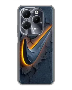 Чехол для Infinix Hot 40 с картинкой «Объемный логотип Найк»