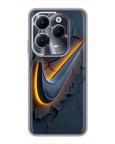 Чехол для Infinix Hot 40 с картинкой «Объемный логотип Найк»