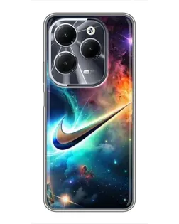 Чехол для Infinix Hot 40 с картинкой «Космический Nike Swoosh»