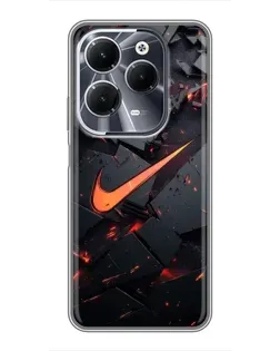 Чехол для Infinix Hot 40 с картинкой «Nike — эффект разломов»