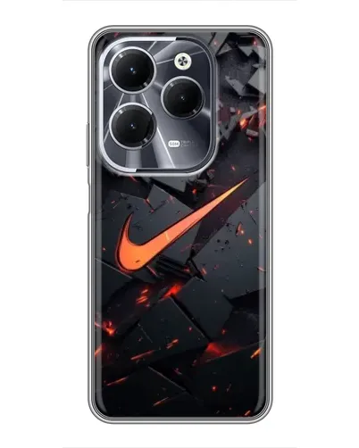 Чехол для Infinix Hot 40 с картинкой «Nike — эффект разломов»