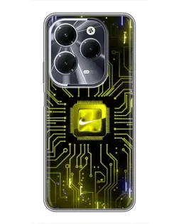 Чехол для Infinix Hot 40 с картинкой «Nike — золотая искра»